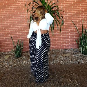 Black and white polka dot skirt